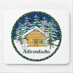 Winter Adirondack Mountain Cabin Mouse Pad