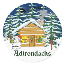 Winter Adirondack Mountain Cabin stickers