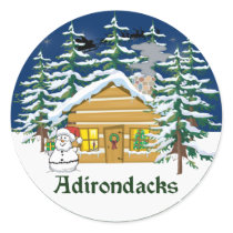 Winter Adirondack Mountain Cabin stickers