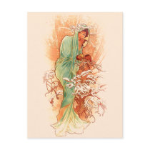 Winter - Alphonse Mucha Art Nouveau Post Cards