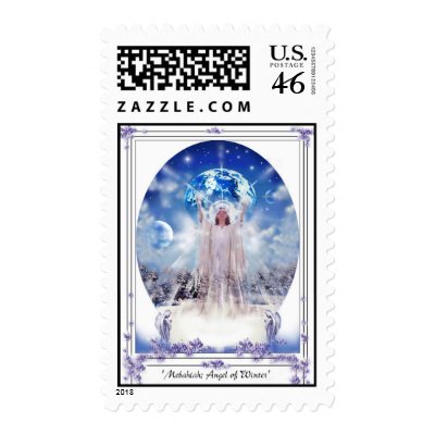 winter angel  postage stamp by sunspiritgallery