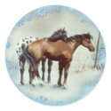 WINTER APPALOOSA & SNOWFLAKES by SHARON SHARPE stickers