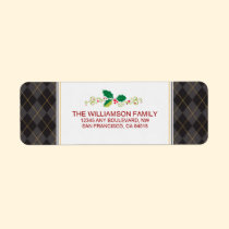 Winter Argyle Return Address Labels (black) labels
