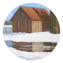 WINTER ART SCENE/BARN AND SILO stickers by joyart WINTER ART SCENE/BARN AND SILO stickers