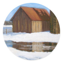 WINTER ART SCENE/BARN AND SILO stickers by joyart WINTER ART SCENE/BARN AND SILO stickers