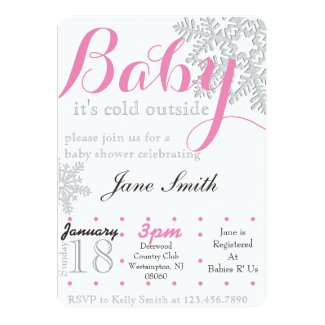 Winter Baby Shower 5x7 Paper Invitation Card