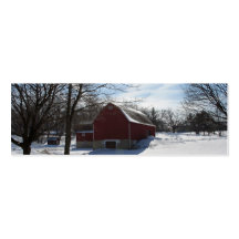 Winter Barn Mini Bookmark Business card