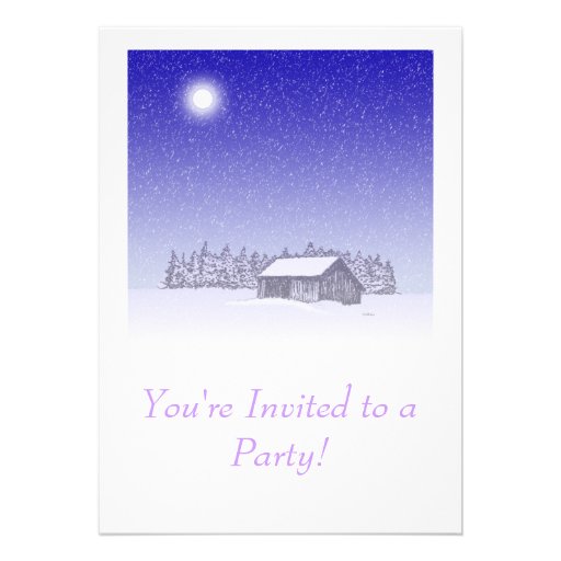 Winter Barn Personalized Invitation