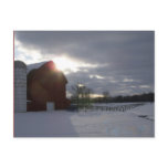 Winter Barn Postcard