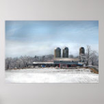 Winter Barn Poster