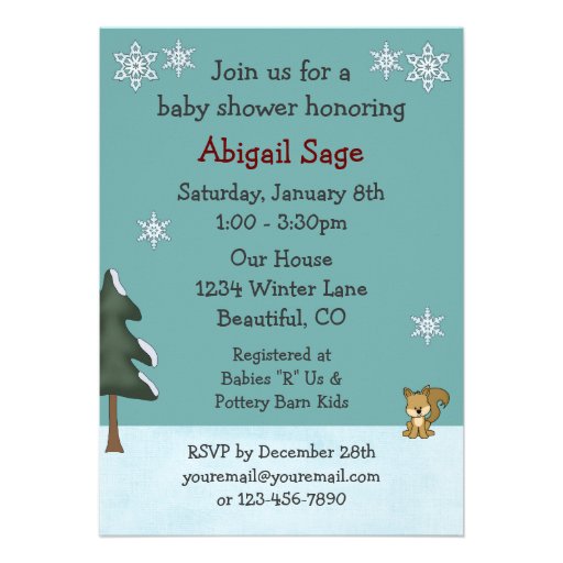 Winter Bears Woodland Baby Shower Invitation