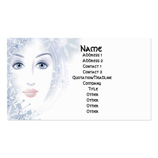 Winter Beauty Lady Business Cards