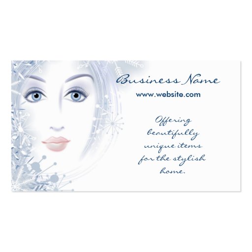 Winter Beauty Lady Design 2 Business Cards (front side)