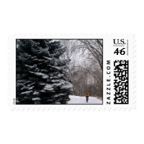 Winter Bike Postage Stamps
