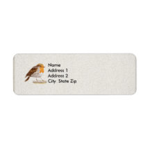 Winter Bird Return Address Label