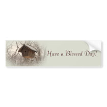 Winter Birdhouse Bumper Stickers