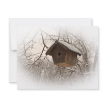 Winter Birdhouse invitations