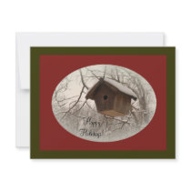 Winter Birdhouse invitations