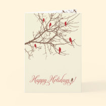Winter Birds Holiday Card (cranberry) cards