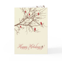 Winter Birds Holiday Card (cranberry)