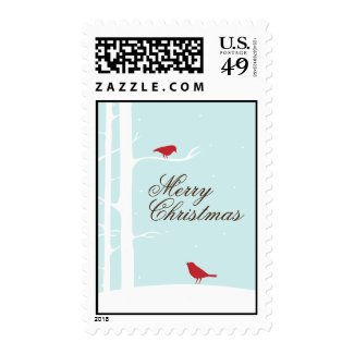 Winter Birds Merry Christmas Postage Stamps