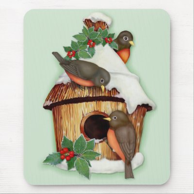 Winter Birds Mouse Pad by Spice