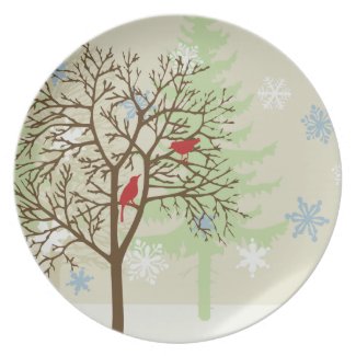 Winter Birds Plate