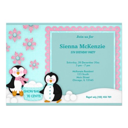 Winter Birthday Custom Invites