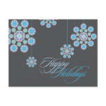 Winter Blue Christmas Flowers Holiday Greetings postcards