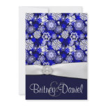 Winter Blue & White Snowflake Wedding Invitations