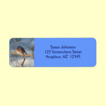 Winter Bluebird Animal Address Label labels