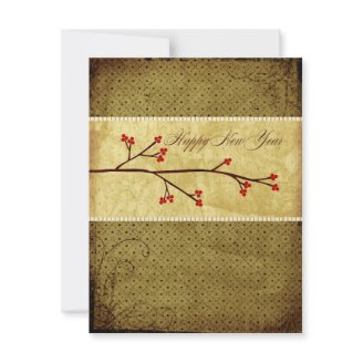 Winter Branch New Year Invitations