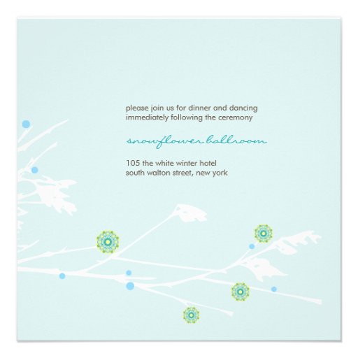Winter Branch Snow Flower Wedding Invitation