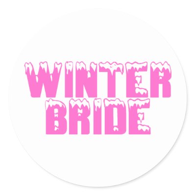 Winter Bride Round Sticker
