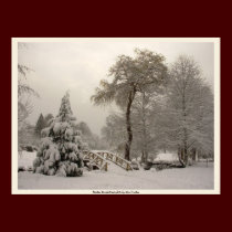 Winter Bridge Art Print Winter Forest Poster posters