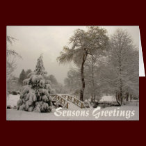 Winter Bridge Greeting Card Custom or Blank Card cards