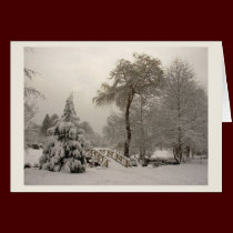 Winter Bridge Greeting Card Custom or Blank Card cards