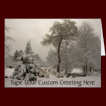 Winter Bridge Greeting Card Custom or Blank Card cards