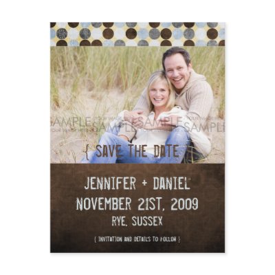 "Winter" Brown Retro Save the Date Announcement Postcard