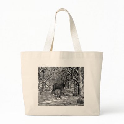 Winter Buck B/W Tote Bags by jasonmit