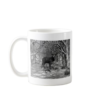 Winter Buck B/W Coffee Mugs by jasonmit