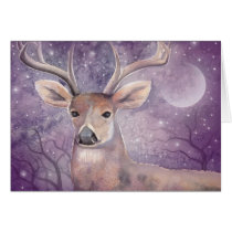 Winter Buck Fantasy Wildlife Holiday Card cards