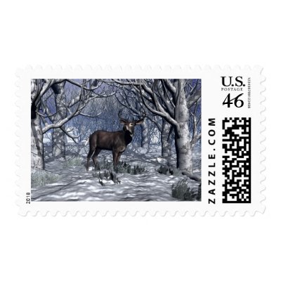 Winter Buck Postage by jasonmit