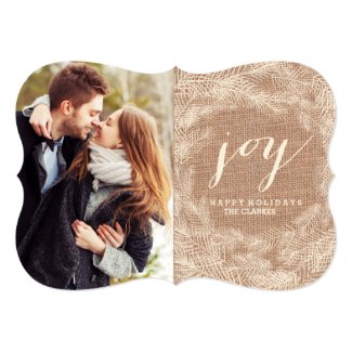 WINTER BURLAP | JOY | STYLISH HOLIDAY CARD CUSTOM INVITE