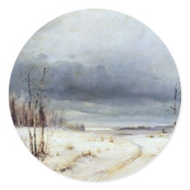 Winter By Sawrassow Alexej Kondratjewitsch Round Stickers