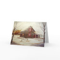 Winter Cabin Blank Greeting Card