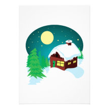 Winter Cabin Personalized Announcement