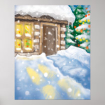 winter cabin posters