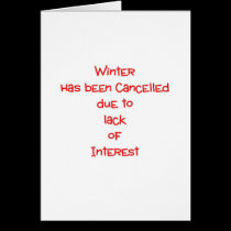 Winter cancelled due to lack of interest cards