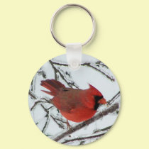 Winter Cardinal keychains by Renn_Fare Winter Cardinal keychains